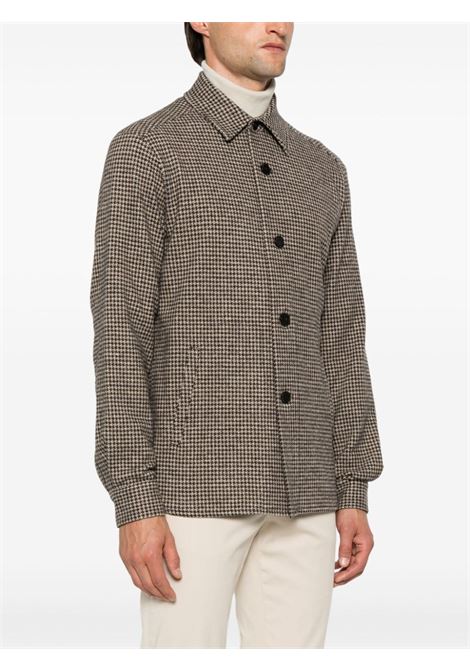 Beige and brown houndstooth jacket Harris wharf london - men HARRIS WHARF LONDON | C9320MRATRA02